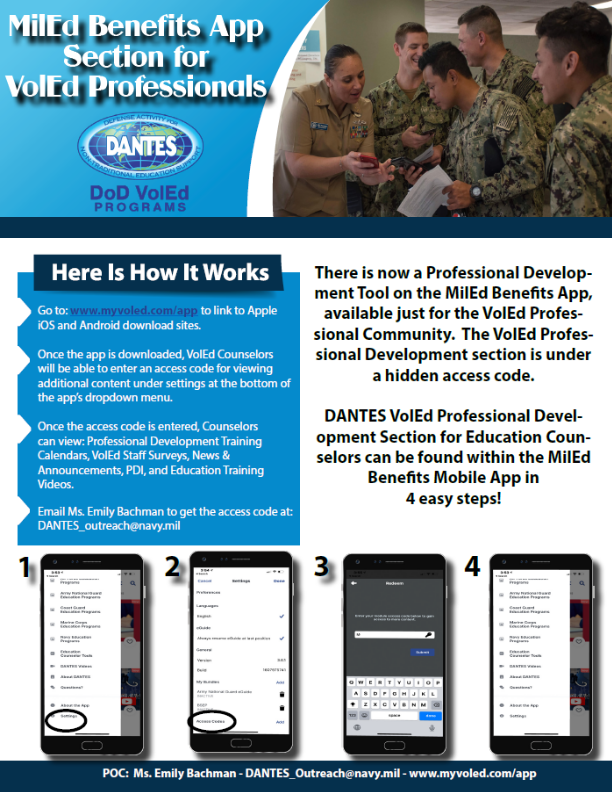 Download the MilEd Benefits mobile app